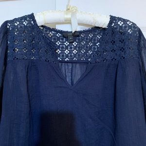 J Crew Navy Long Sleeve Top
